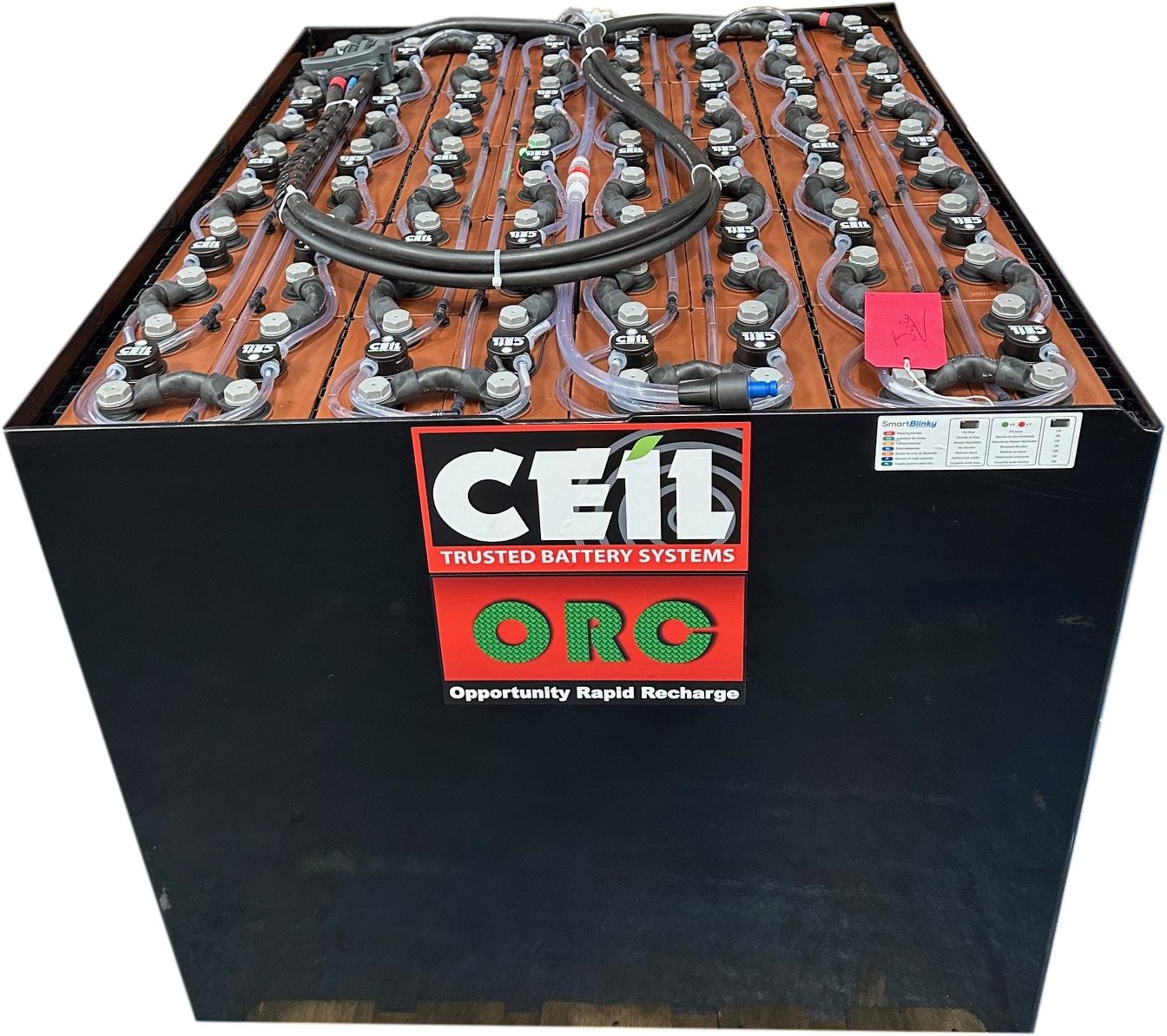 CEIL ORC battery showing robust traction cells and Opportunity Rapid Recharge branding